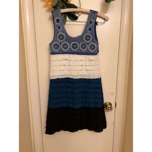 Vintage Vibe Dress/Boho/Layered/Crochet/Sleeveless Dress